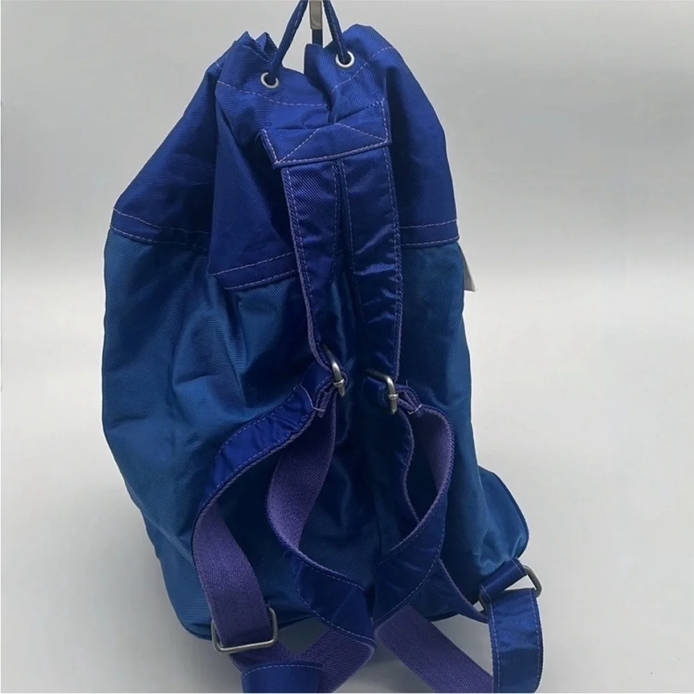 Vintage Clearly Canadian Blue Nylon Bucket Backpack Promo